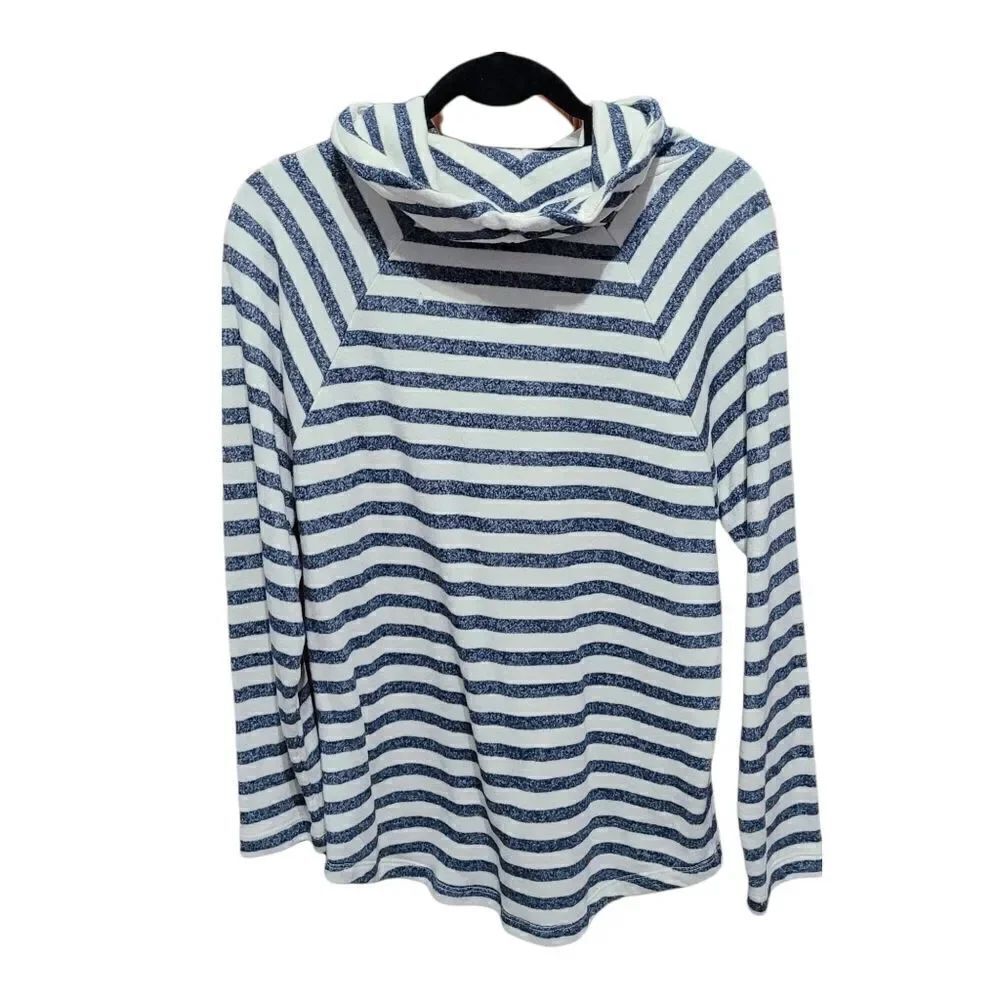 Macy's cowl neck stripe sweatshirt